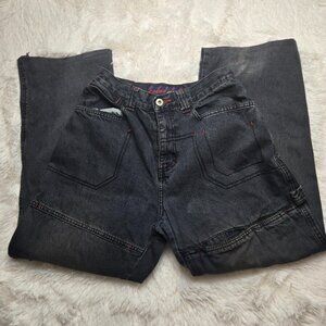 Raider Jean Company Black Distressed Carpenter Jeans BOYS SIZE 18 100% Cotton